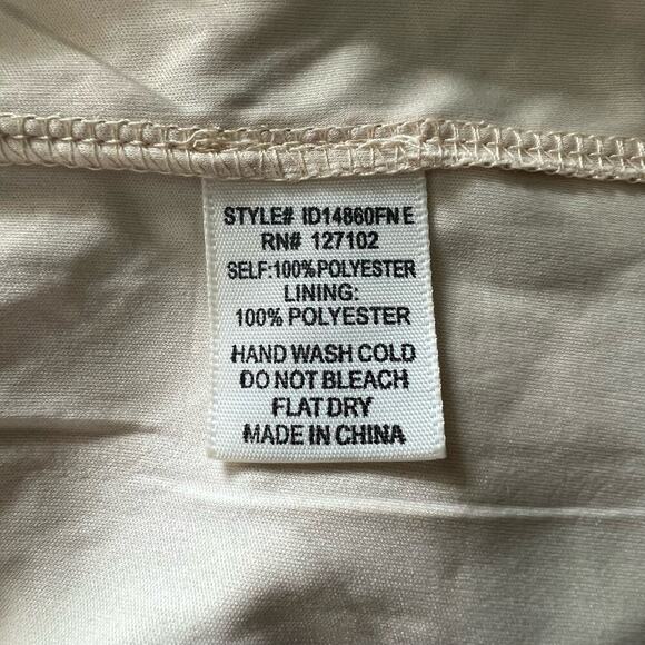 Pink Owl Woman’s Summer Lightweight Spaghetti Strap Floral Cream Dress- Size L - Picture 6 of 12